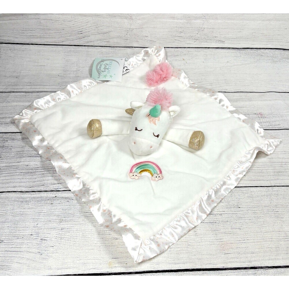 Douglas Cuddle Baby Emilie Unicorn Lovey Security Blanket Plush Baby Rainbow NEW